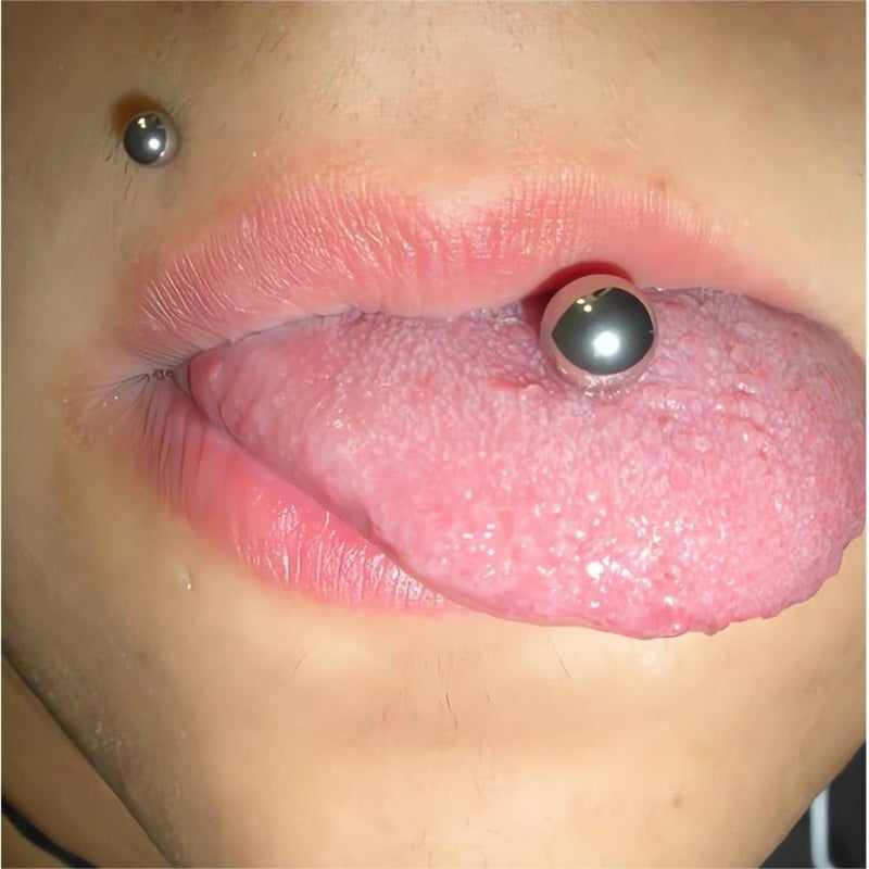 NewkeepsR 20G/18G/16G/14G/12G/10G Medical Implant Steel Nipple Tongue Piercing Barbell,Industrial Tongue Cheek Dimple Bars - Image 4